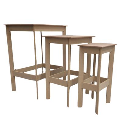 Imagem de Trio de Mesa Retangular Decoração de Festa Mdf Cru Resistente