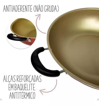 Imagem de Trio de Panelas Frigideiras Grandes Com Tampa De Vidro de Alumínio Com Antiaderente