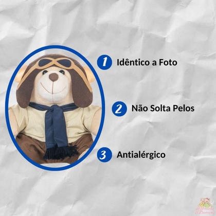 Imagem de Trio De Ursinhos Para Nicho Pelúcias Menino Aviador Marinheiro Príncipe Bebe Presente Brinquedo Diversos Decorativo