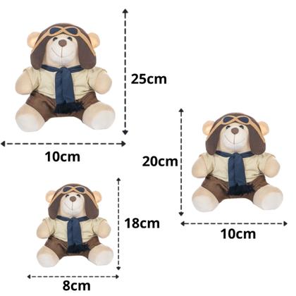 Imagem de Trio De Ursinhos Para Nicho Pelúcias Menino Aviador Marinheiro Príncipe Bebe Presente Brinquedo Diversos Decorativo