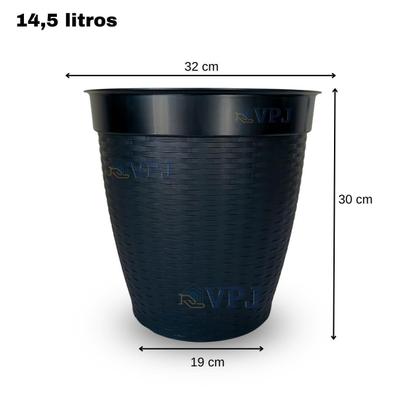 Imagem de Trio De Vaso Rattan Pmg Flores Plantas Casa Jardim Varanda