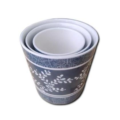 Imagem de Trio de Vasos de Porcelana Branco - Pracaza