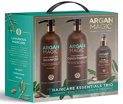 Imagem de Trio Essentials para cuidados com o cabelo Argan Magic Shine Boosting