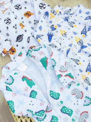 Imagem de Trio Macacão de Soft Bebê com Zíper Inteiro Fácil de Vestir Sortido