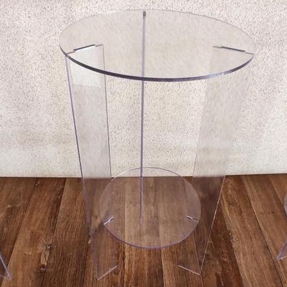 Imagem de Trio Mesa Acrílico Transparente Cilindro Tripe Coluna Elevação
