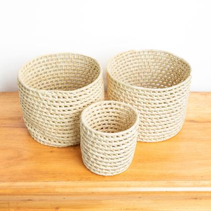 Imagem de Trio Mini Cachepô de Palha