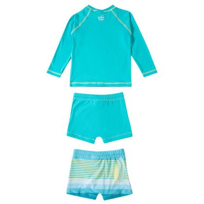Imagem de Trio Praia 1 Camiseta 2 Shorts Surf Elastano Proteção Uv 50+ - Tip Top