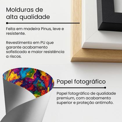 Imagem de Trio Quadros com Moldura Floral Terracota Kit 3 Quadros para Sala, Quarto ou Escritório