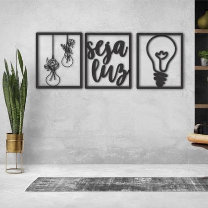 Imagem de Trio Seja Luz - Decoração - Cristão - 100% MDF 3mm - Quadros decorativos