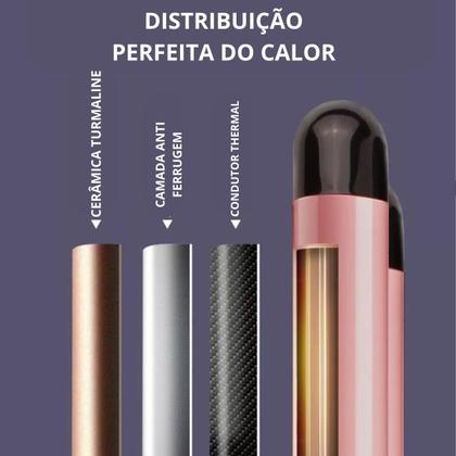 Imagem de Triondas Modelador de Cachos Profissional 25mm Bivolt Prancha Turmalina Cerâmica Ondas Perfeitas Anti Estático