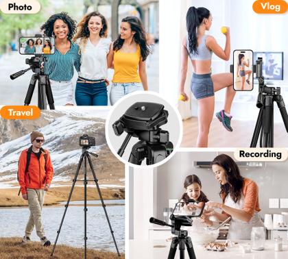 Imagem de Tripé de Telefone JOILCAN - Tripé de Alumínio de 67 Polegadas para iPhone