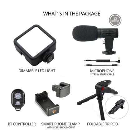 Imagem de Tripé Estabilizador de Celular com luz LED e microfone Preto