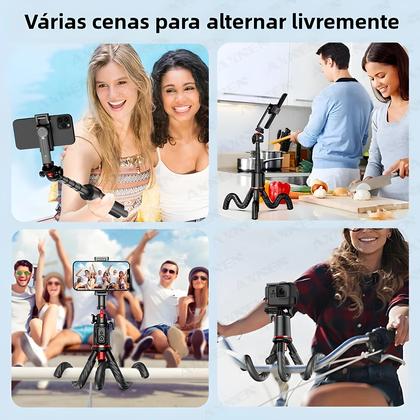 Imagem de Tripé Flexível Em Forma De Polvo Para Smartphone, Bastão De Selfie Para Vlog, Vídeo Ao Ar Livre,