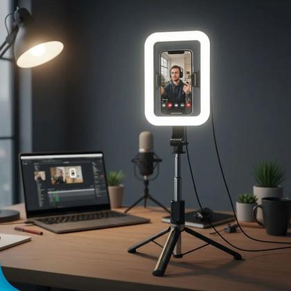 Imagem de Tripé para Celular com Iluminação LED Ajustável