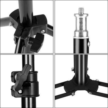 Imagem de Tripé Pedestal 2m Suporte Câmera Filmadora Projetor + Cabeça Plataforma Articulada