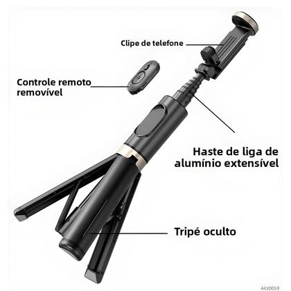 Imagem de Tripé Portátil Sem Fio Bluetooth Selfie Stick Com Luz De Preenchimento Para Huawei iPhone 13 Android