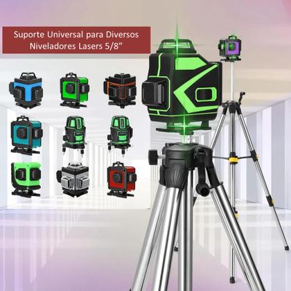 Imagem de Tripé Profissional para Nível a Laser 50cm com Altura Ajustável e Nível de Bolha BOM6803