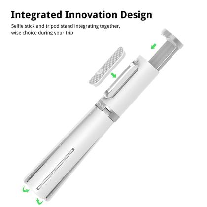 Imagem de Tripé Selfie Stick ATUMTEK em alumínio Bluetooth branco