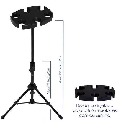 Imagem de Tripe Suporte Descanso para 6 Microfones - DEM-02