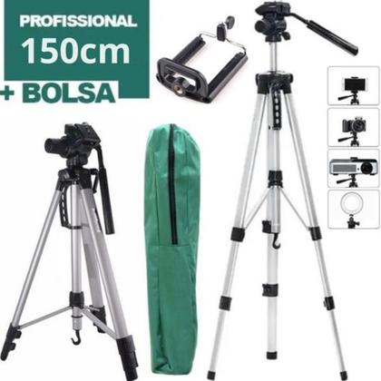 Imagem de Tripé Universal Câmeras  Profissional 1,50 Metros