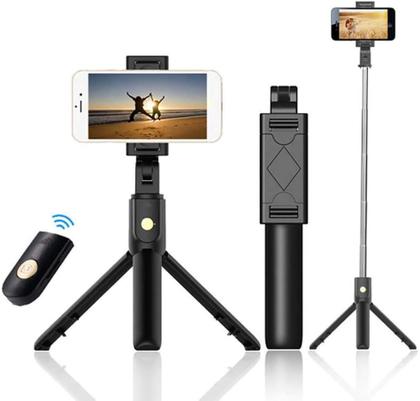 Imagem de Tripé Youtuber Profissional K07 Bluetooth Cor Preto inpulse K07
