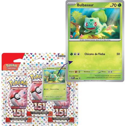 Imagem de Triple Pack Pokémon 151 - Bulbasaur - Pokémon TCG