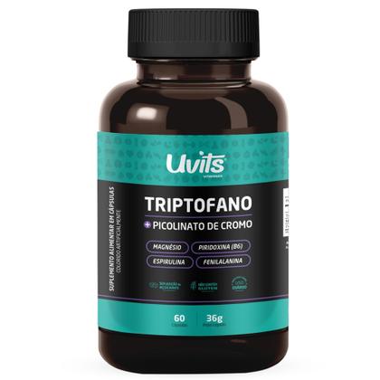 Imagem de Triptofano 5htp Serotonina + Picolinato Cromo 60 Cáps Uvits Sem Sabor