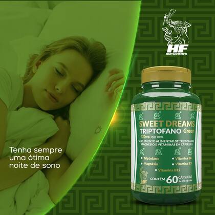 Imagem de Triptofano Sweet Dreams 650Mg Hf Suplements 3X60Caps