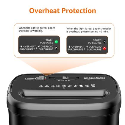 Imagem de Triturador de papel Amazon Basics, corte transversal de 8 folhas com cartão de crédito