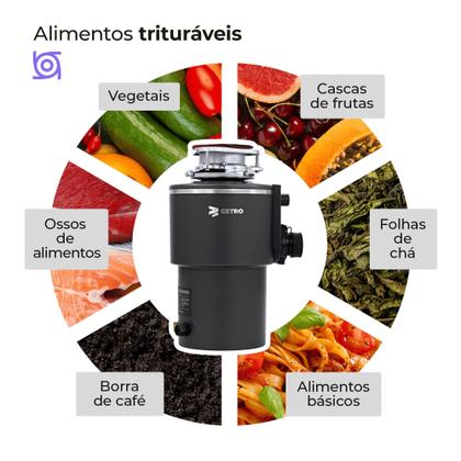 Imagem de Triturador de Resíduos e Alimentos para Pia Cetro Suprême Crusher CFPM KD 2036 1HP 110V