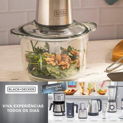 Imagem de Triturador Elétrico Multiprocessador de Alimentos Black&Decker C/ Tigela de Vidro 300W 110/127V