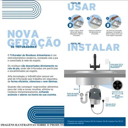 Imagem de Triturador p/ Cozinha 0,55HP Premium P550 Insinkerator 220V