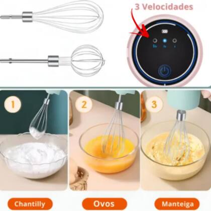 Imagem de Triturador Processador de Alimentos e Mixer Recarregável 800mAh