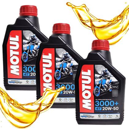 Imagem de Troca de Óleo Motul 3000+ 20W50 03 Litros Xt 600 / Xt 660 / Virago 250 + Filtro Hiflo Hf145