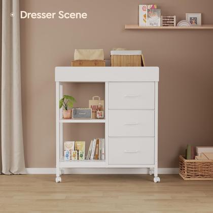 Imagem de Trocador de bebê YeTom Cômoda com 3 gavetas de tecido