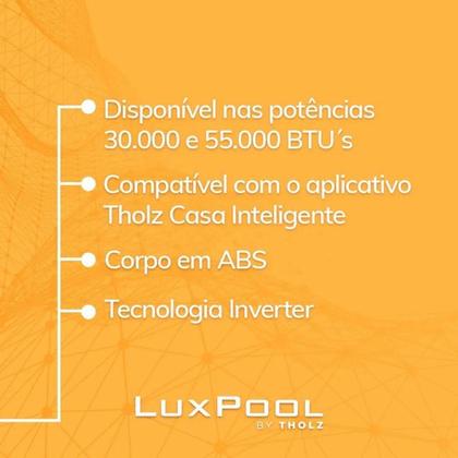 Imagem de Trocador De Calor Full Inverter Wi-fi Piscinas Até 31 Mil Litros 30.500 Btu Lpe300 - Luxpool