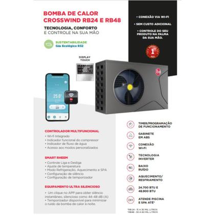 Imagem de Trocador de Calor Inverter com WiFi para Piscinas até 30 mil litros - Rheem