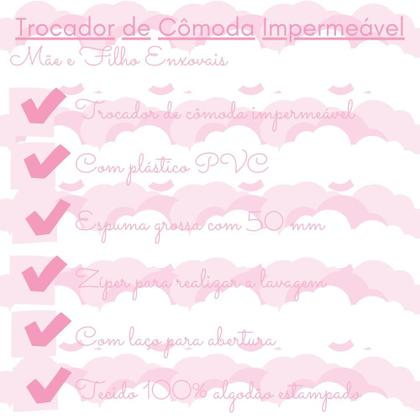 Imagem de Trocador de Cômoda para Bebê Impermeável Acolchoado 100% Algodão - Mãe e Filho Enxovais