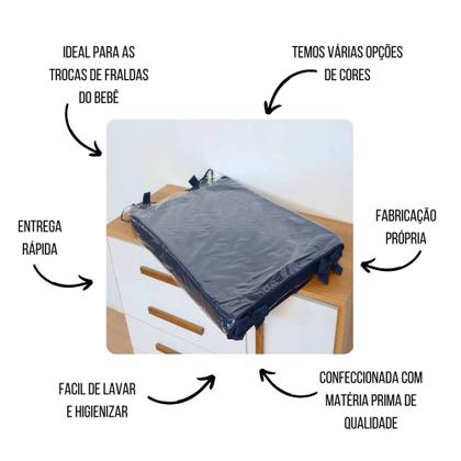 Imagem de Trocador de Fraldas Para Bebê Anatômico c/ Capa Cômoda Menina Menino