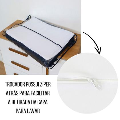 Imagem de Trocador de Fraldas Para Bebê Anatômico c/ Capa Cômoda Menina Menino