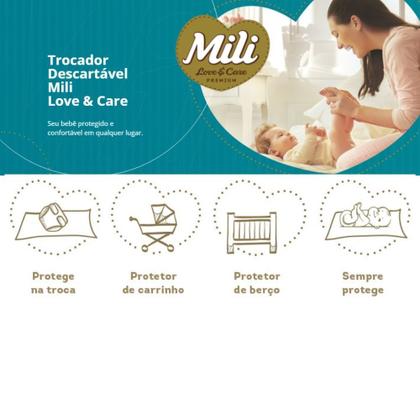 Imagem de Trocador Descartável Mili Love & Care 1 Pacote c/ 5 unidades