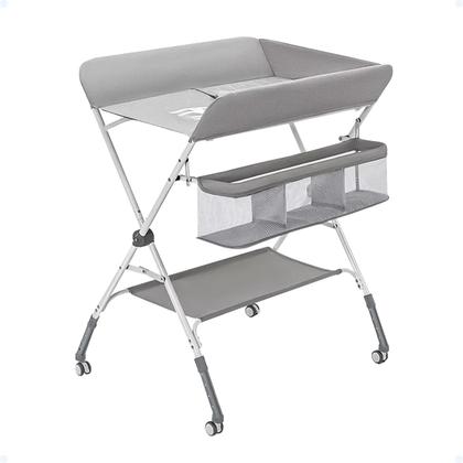 Imagem de Trocador Fraldas Bebê Portátil Cinto Segurança Mede Altura