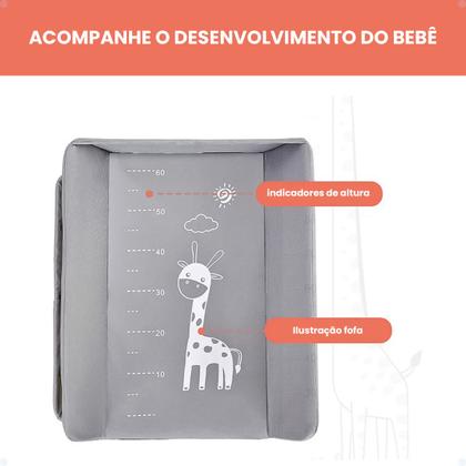 Imagem de Trocador Fraldas Bebê Portátil Cinto Segurança Mede Altura