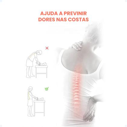 Imagem de Trocador Fraldas Bebê Portátil Cinto Segurança Mede Altura