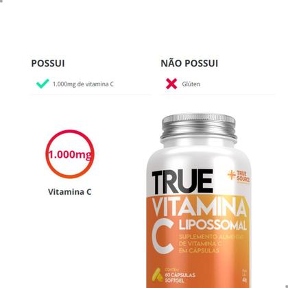 Imagem de True Vitamina C Lipossomal 60 Cápsulas SoftGel True Source