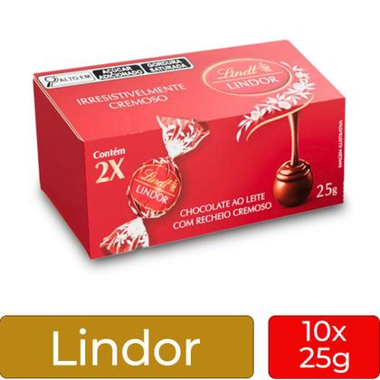 Imagem de Trufa Lindt Lindor Duo Milk ao Leite Kit 10 Caixas de 25g