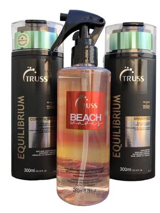 Imagem de Truss Equilibrium Shampoo e Condicionador 300ml + Beach Waves 260ml