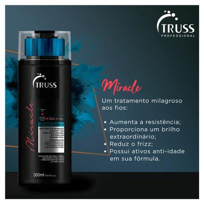 Imagem de Truss Miracle Kit Shampoo Condicionador Máscara e Uso Obrigatório Reconstrutor 260ml