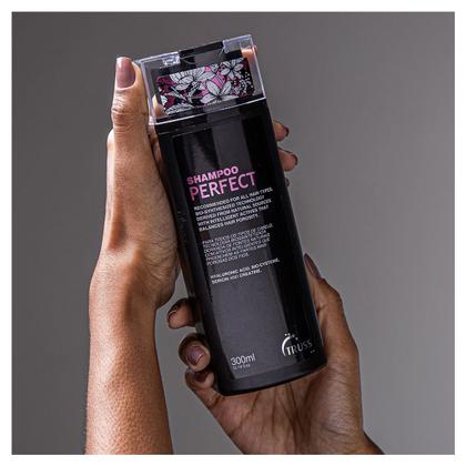 Imagem de Truss Perfect Kit Shampoo Condicionador Máscara Uso Obrigatório Reconstrutor 260ml e Escova
