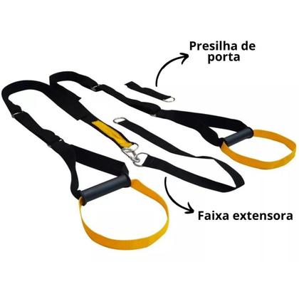 Imagem de TRX Suspenso Fita Para Treino Faixa De Exercícios Pilates Yoga Fisioterapia Funcional Musculação e Saude